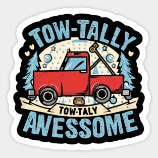 Funny trucker tow-tally Awesome Sticker